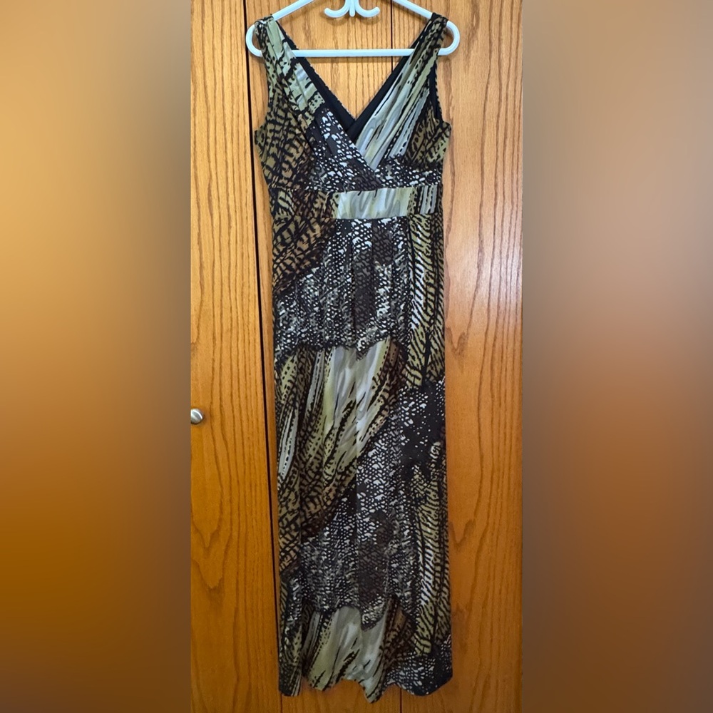 Cleo size 10 empress waist long dress dress natural tones